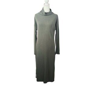 NWT Anthropologie, Mon.Tue. XL Long Sleeve Stretch Ribbed Knit Midi Dress, Moss